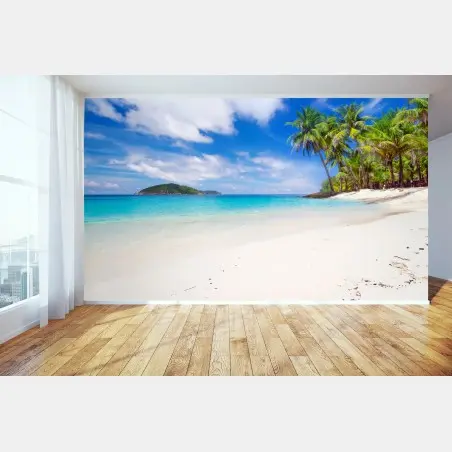Wall mural tropical turquoise beach paradise • Wallissimo®