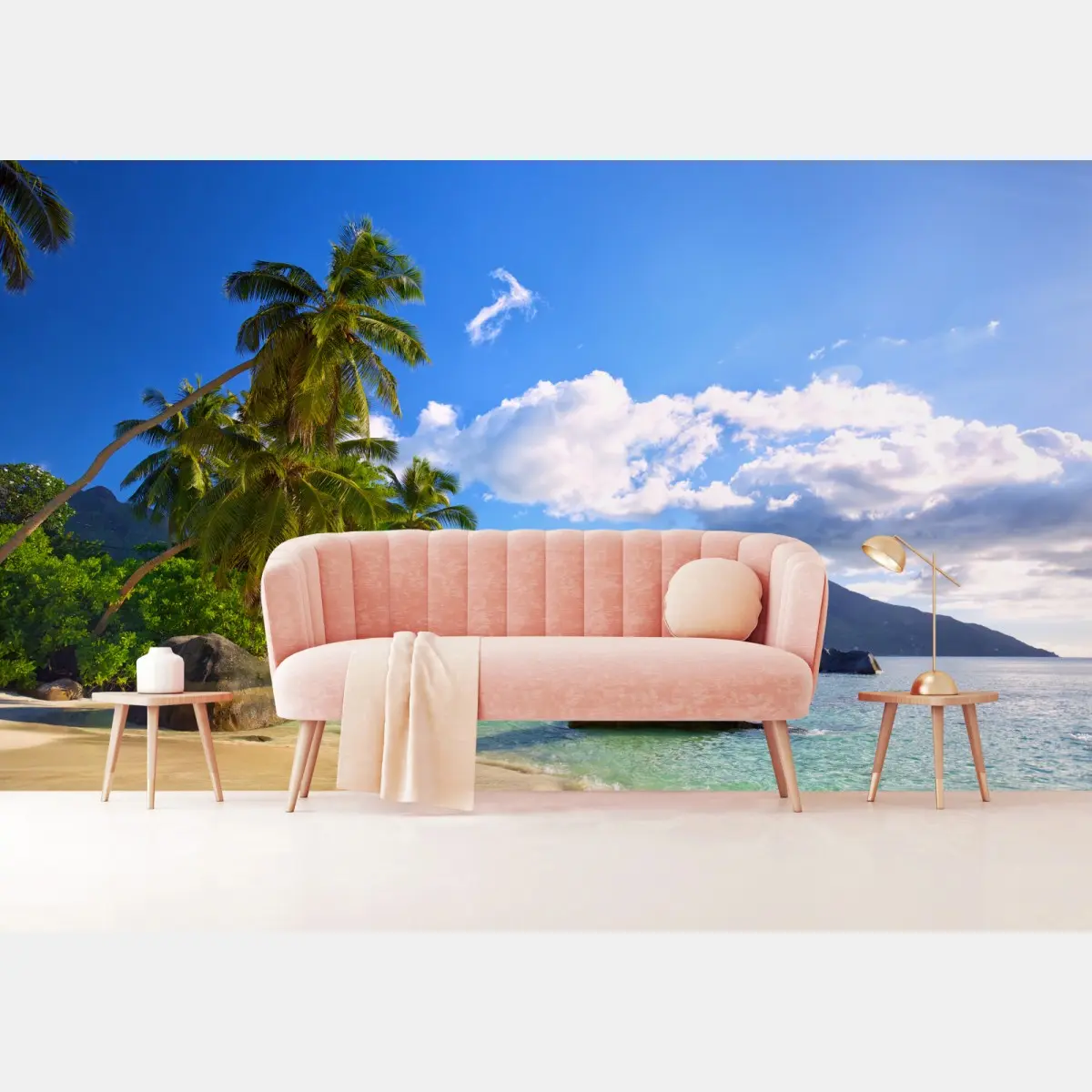 Wall mural tropical beach on Mahe Island • Wallissimo®