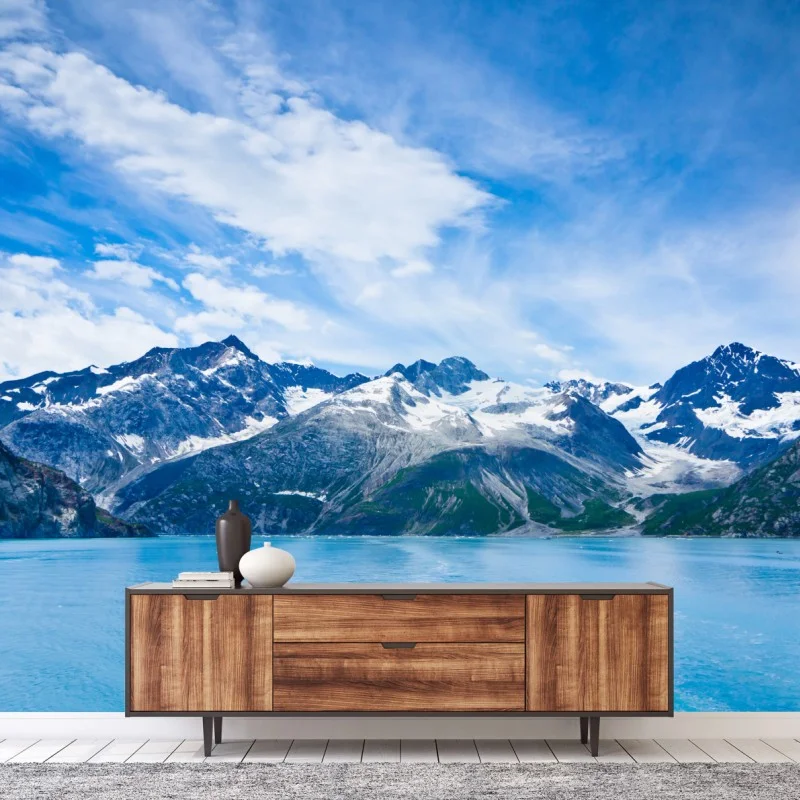 Wall mural snow-capped peaks at Glacier Bay, Alaska