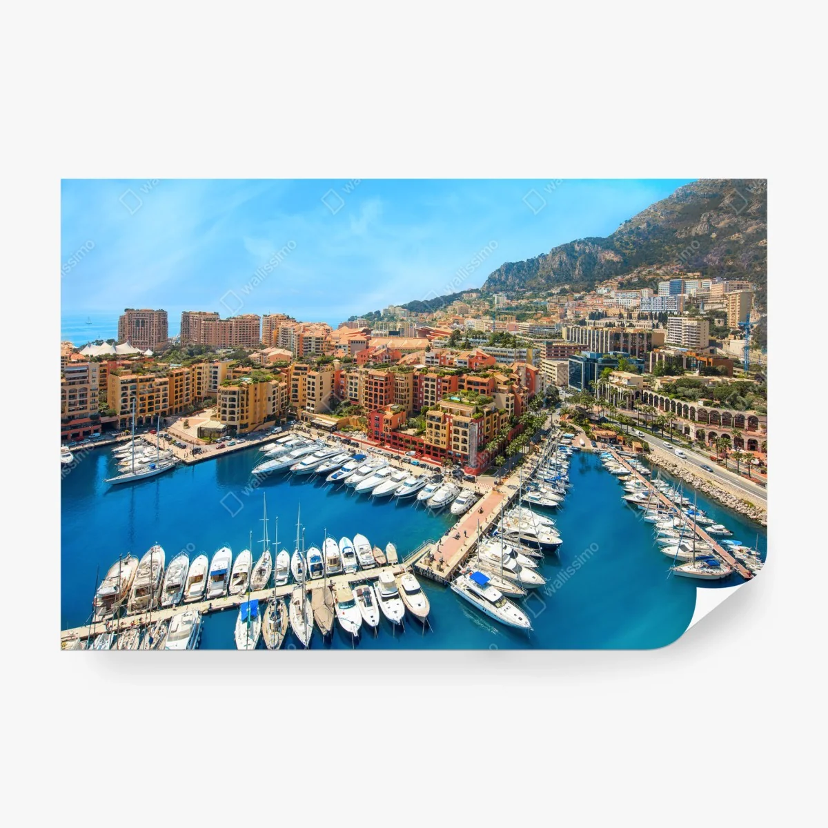 Wall mural sunny marina coastal cityscape ⁕ Wallissimo®