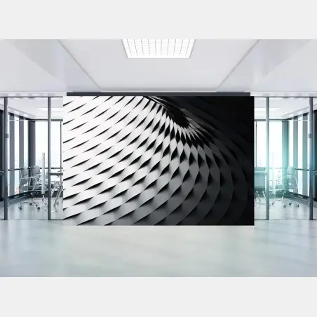 Wall mural monochrome geometric metal pattern • Wallissimo®