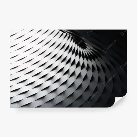 Wall mural monochrome geometric metal pattern • Wallissimo®
