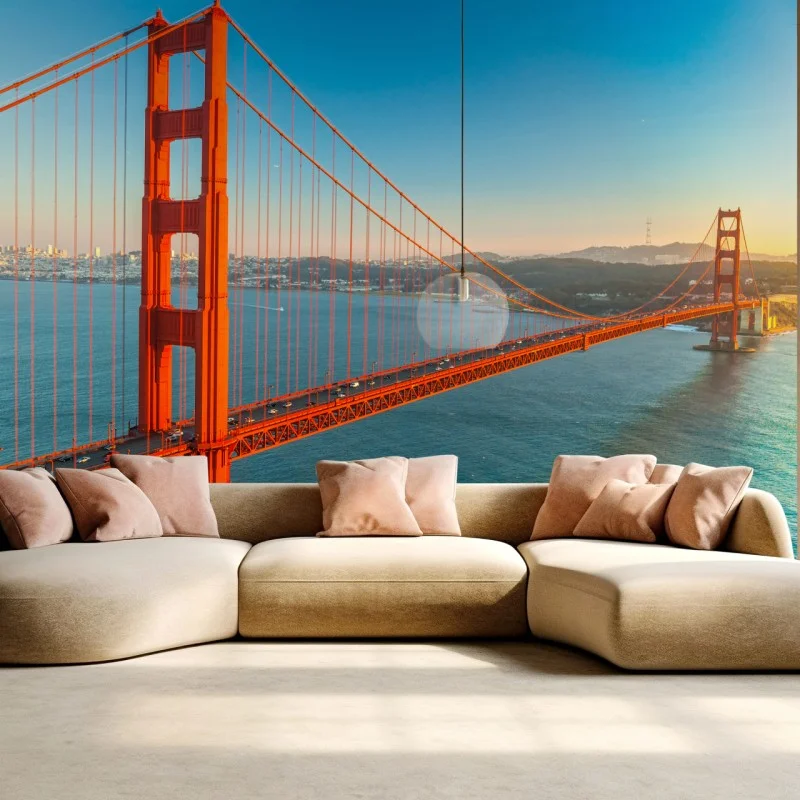 Wall mural Golden Gate sunset panorama