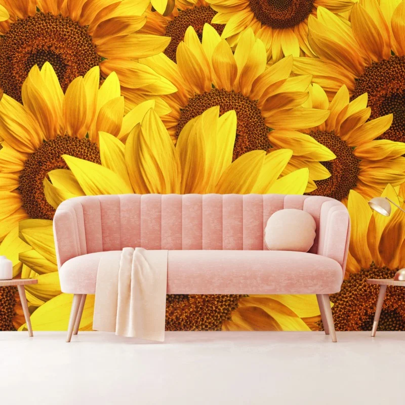 Wall mural golden sunflower bloom