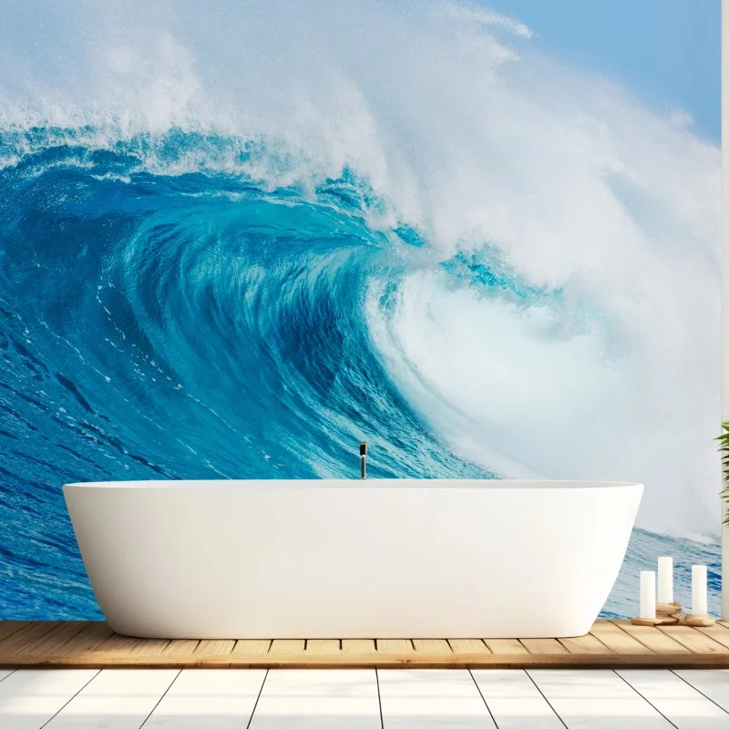Wall mural majestic blue ocean wave