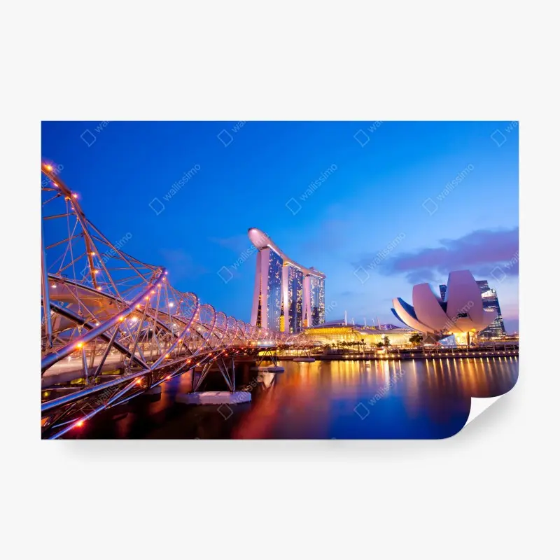 Wall mural Marina Bay cityscape at dusk
