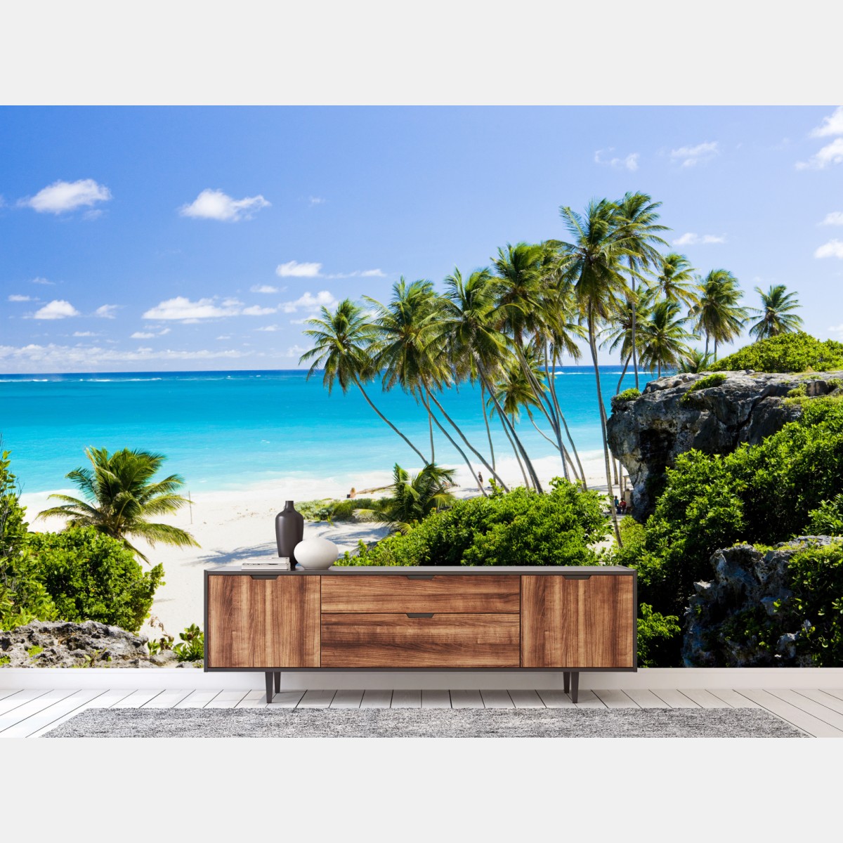 Wall mural Bottom Bay palm beach, Barbados • Wallissimo®