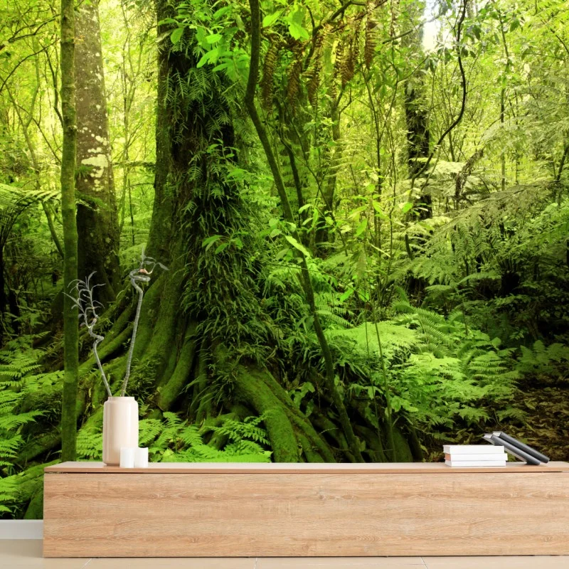 Wall mural lush tropical jungle greenery