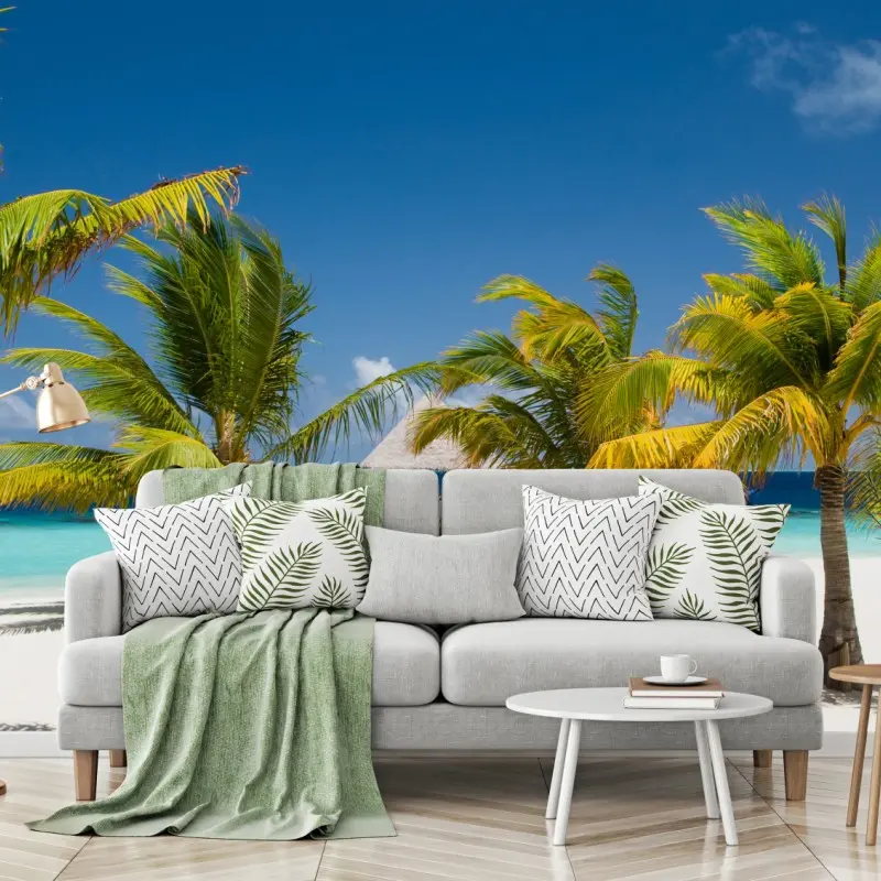 Wall mural tropical pier to turquoise waters
