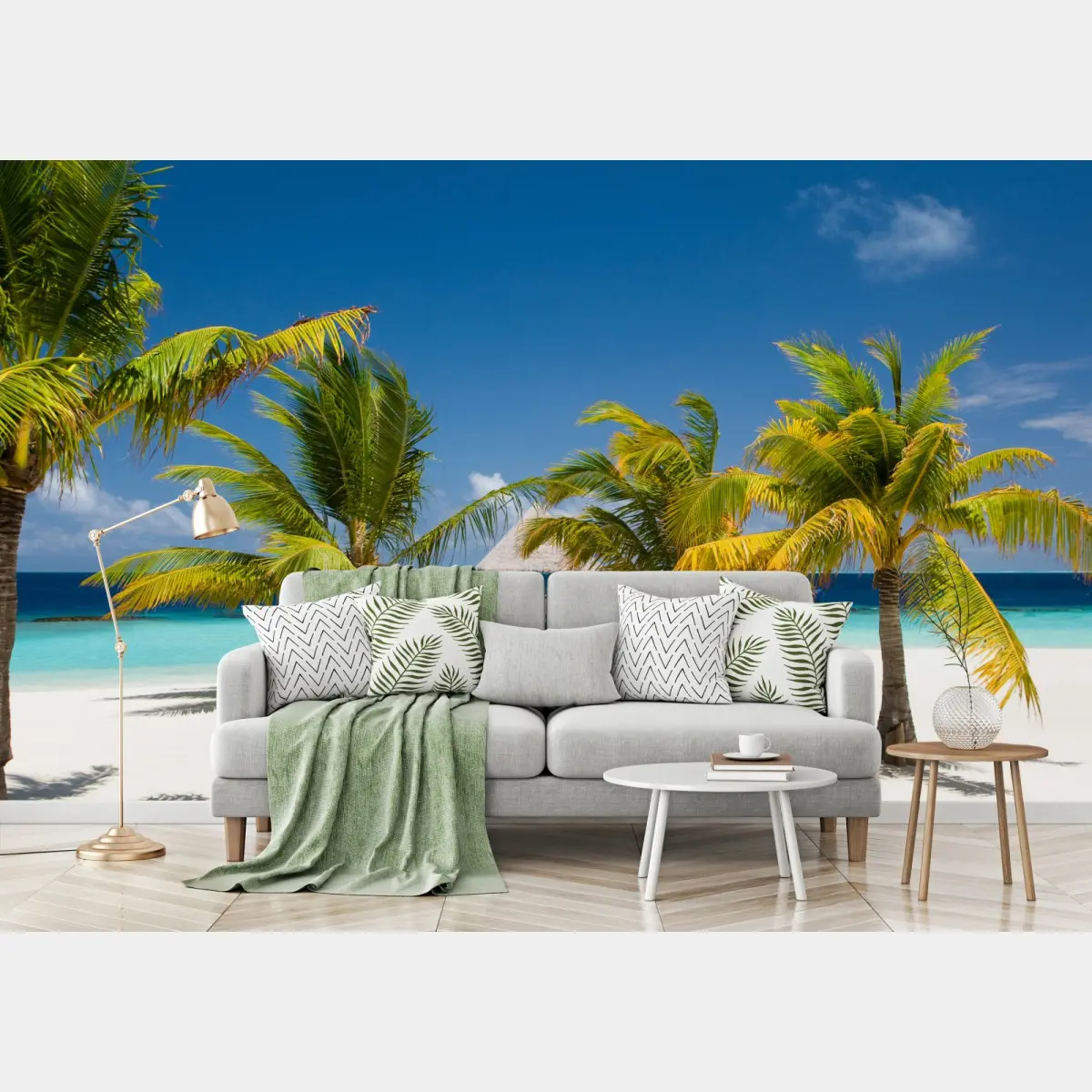 Wall mural tropical pier to turquoise waters • Wallissimo®