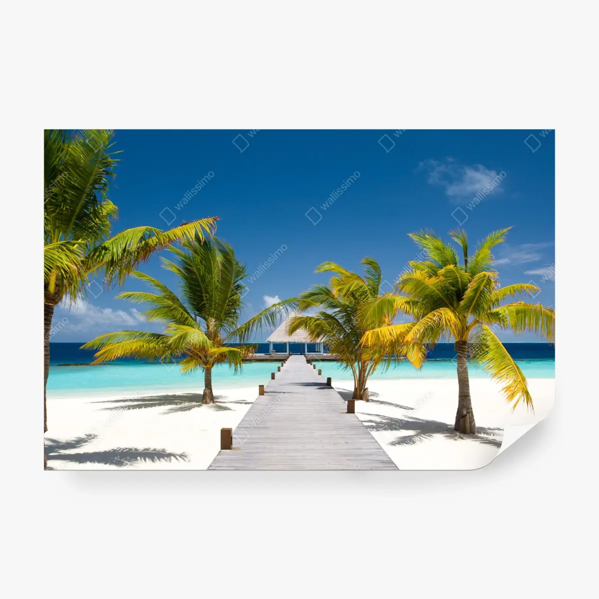 Wall mural tropical pier to turquoise waters • Wallissimo®