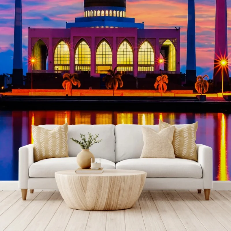 Wall mural sunset at Central Mosque, Songkhla