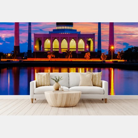 Wall mural sunset at Central Mosque, Songkhla • Wallissimo®