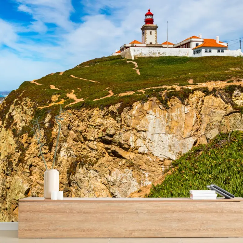 Wall mural lighthouse on the cliffs of Cabo da Roca