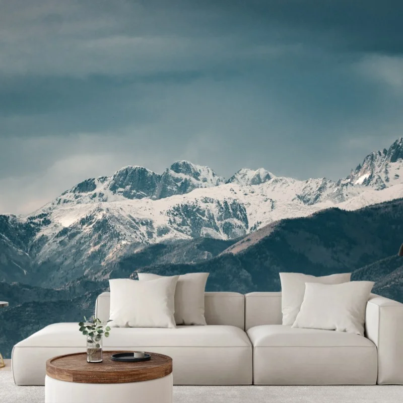Wall mural desert dunes beneath snowy peaks