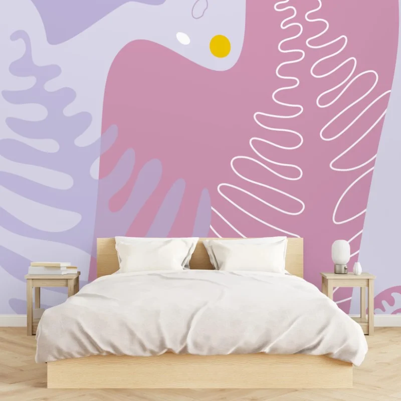 Wall mural soft pastel botanical abstract