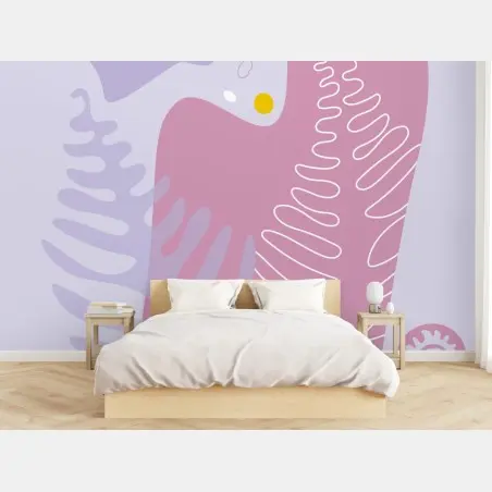Wall mural soft pastel botanical abstract • Wallissimo®