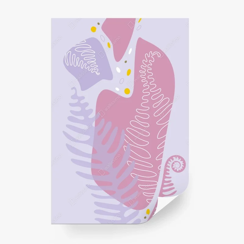 Wall mural soft pastel botanical abstract