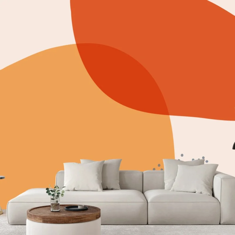Wall mural warm abstract shapes composition ⁕ Wallissimo®