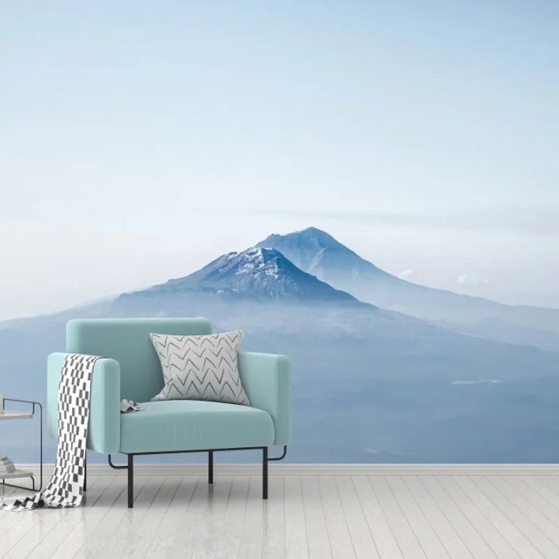 Wall mural misty blue mountain peaks