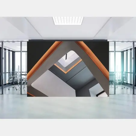 Wall mural minimal geometric architectural interior with skylight • Wallissimo®