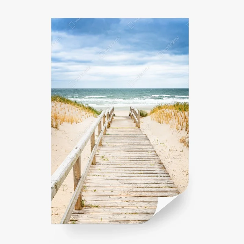 Wall mural wooden path to the sea, Sylt