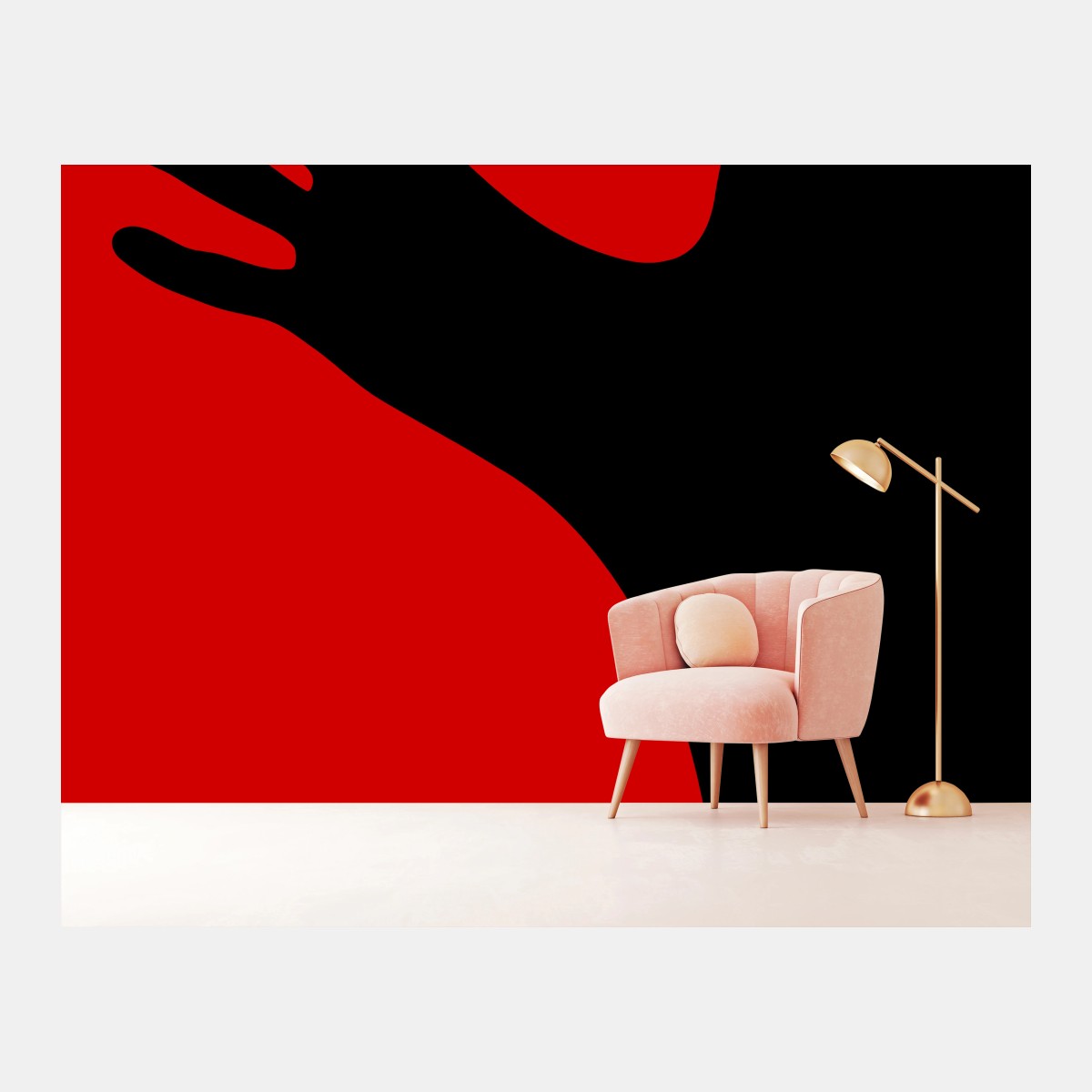 Wall mural bold red silhouette embrace • Wallissimo®