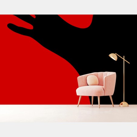 Wall mural bold red silhouette embrace • Wallissimo®