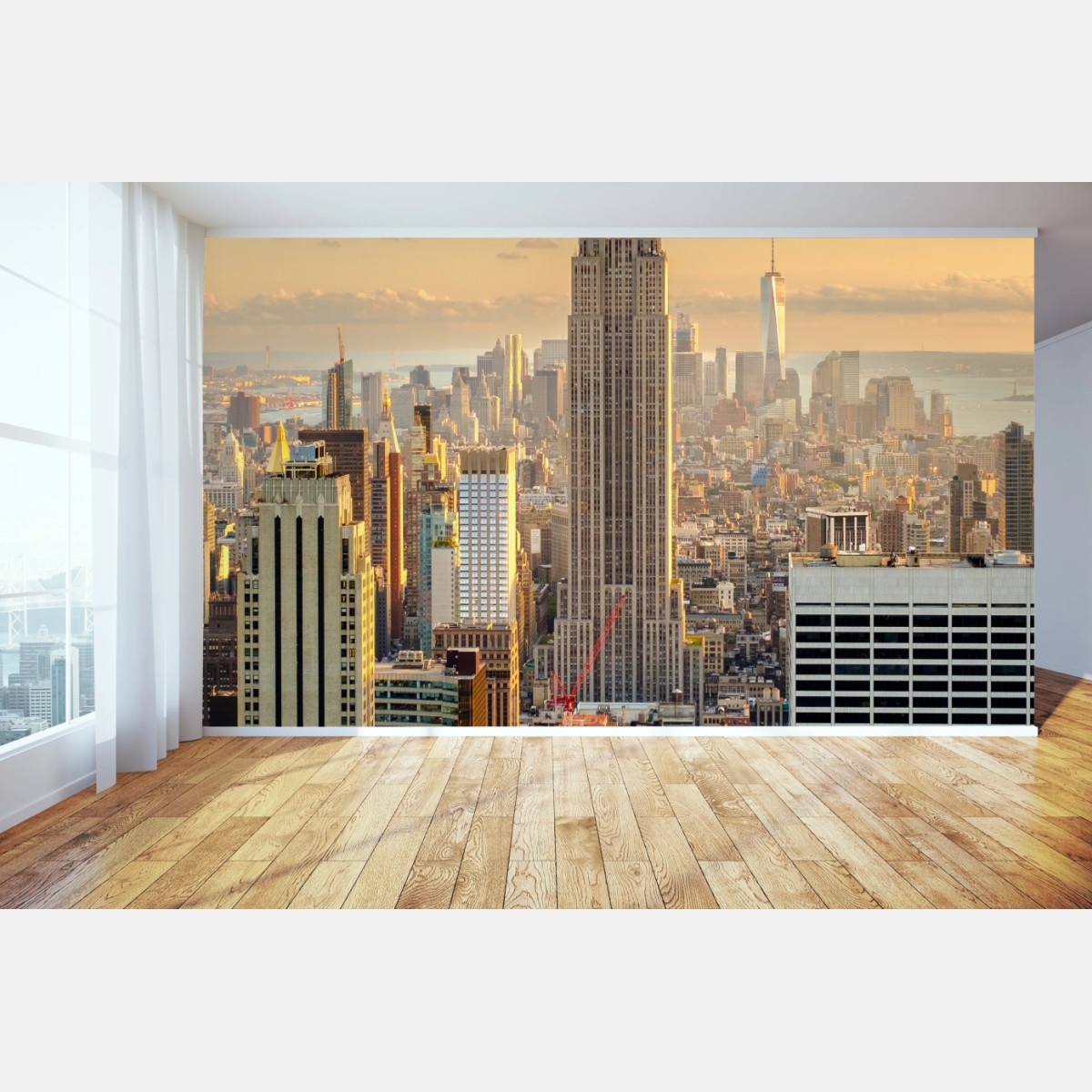 Wall mural New York skyline at sunset • Wallissimo®