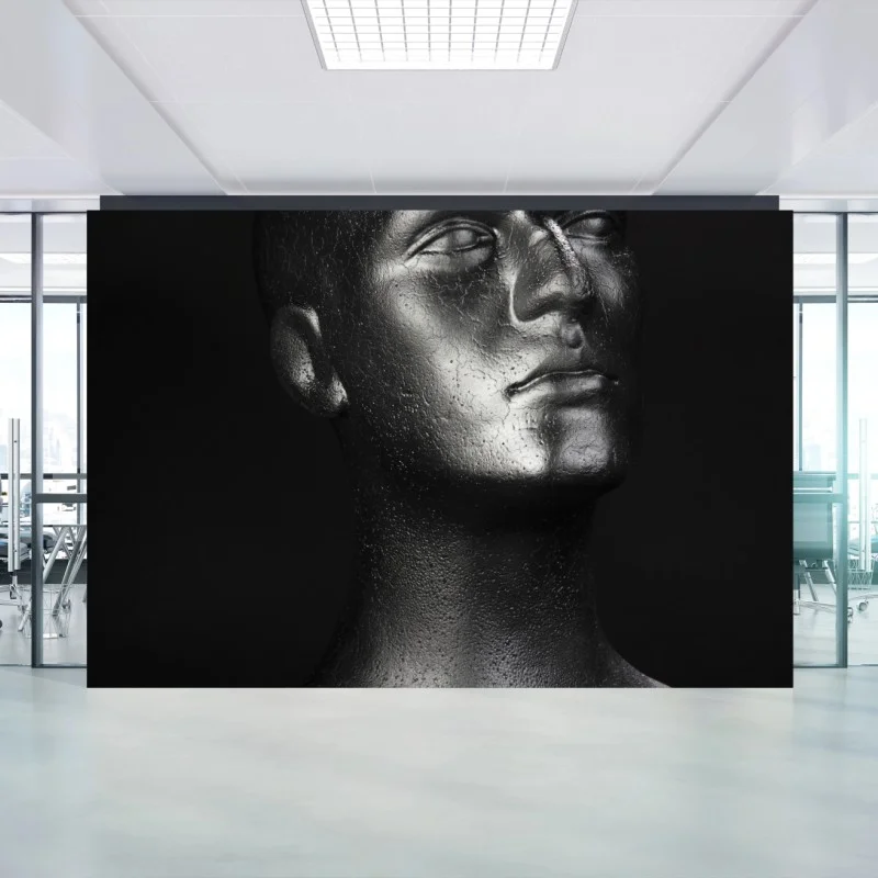 Wall mural black mannequin bust portrait