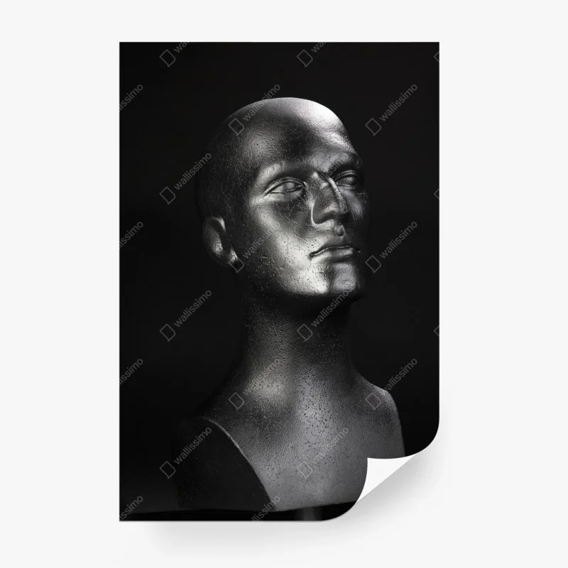 Wall mural black mannequin bust portrait