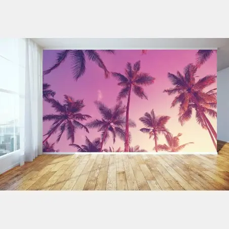 Wall mural tropical palms at sunset • Wallissimo®