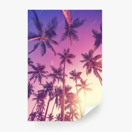 Wall mural tropical palms at sunset • Wallissimo®
