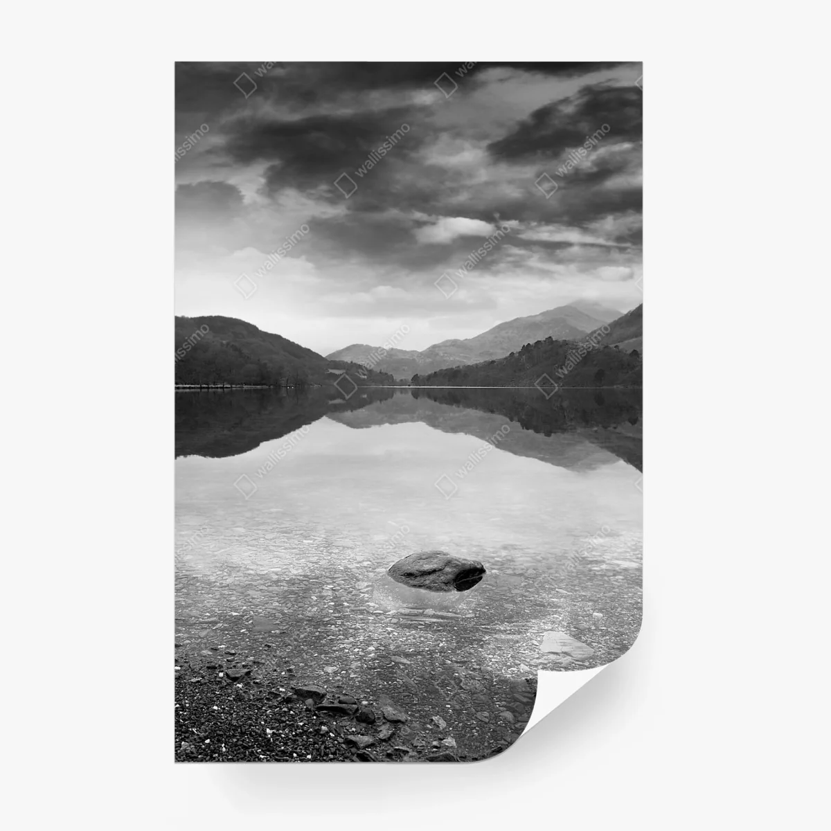 Wall mural serene mountain lake reflection ⁕ Wallissimo® Wall mural serene mountain lake reflection ⁕ Wallissimo®