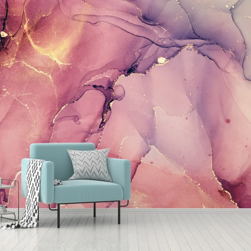 Wall mural ethereal purple marble abstract