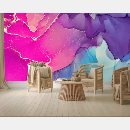 Wall mural vibrant marble alcohol ink composition • Wallissimo®