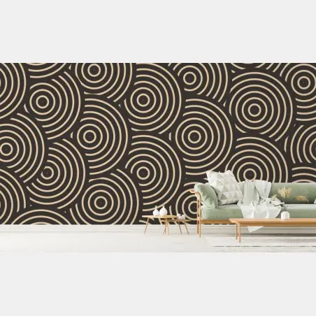 Wall mural retro concentric circles pattern • Wallissimo®