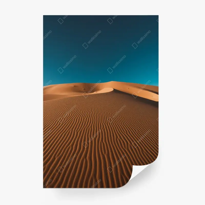 Wall mural golden sand dunes under deep blue sky