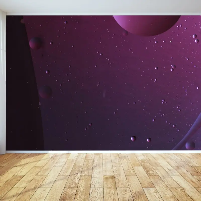 Wall mural purple cosmic spheres abstract art