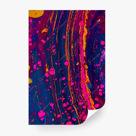 Wall mural neon marbled abstract wall art • Wallissimo®