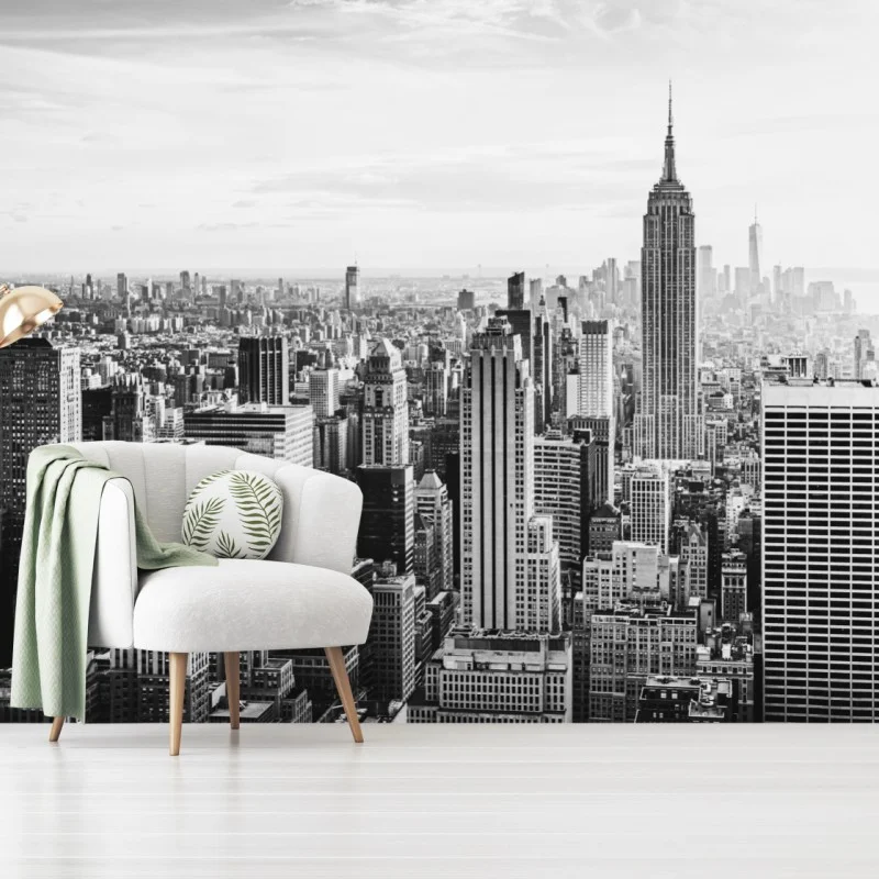 Wall mural New York skyline in monochrome