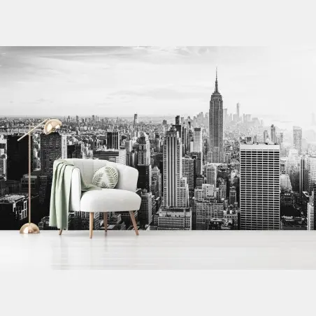 Wall mural New York skyline in monochrome • Wallissimo®