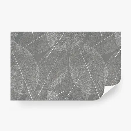 Wall mural delicate leaf vein pattern in gray • Wallissimo®