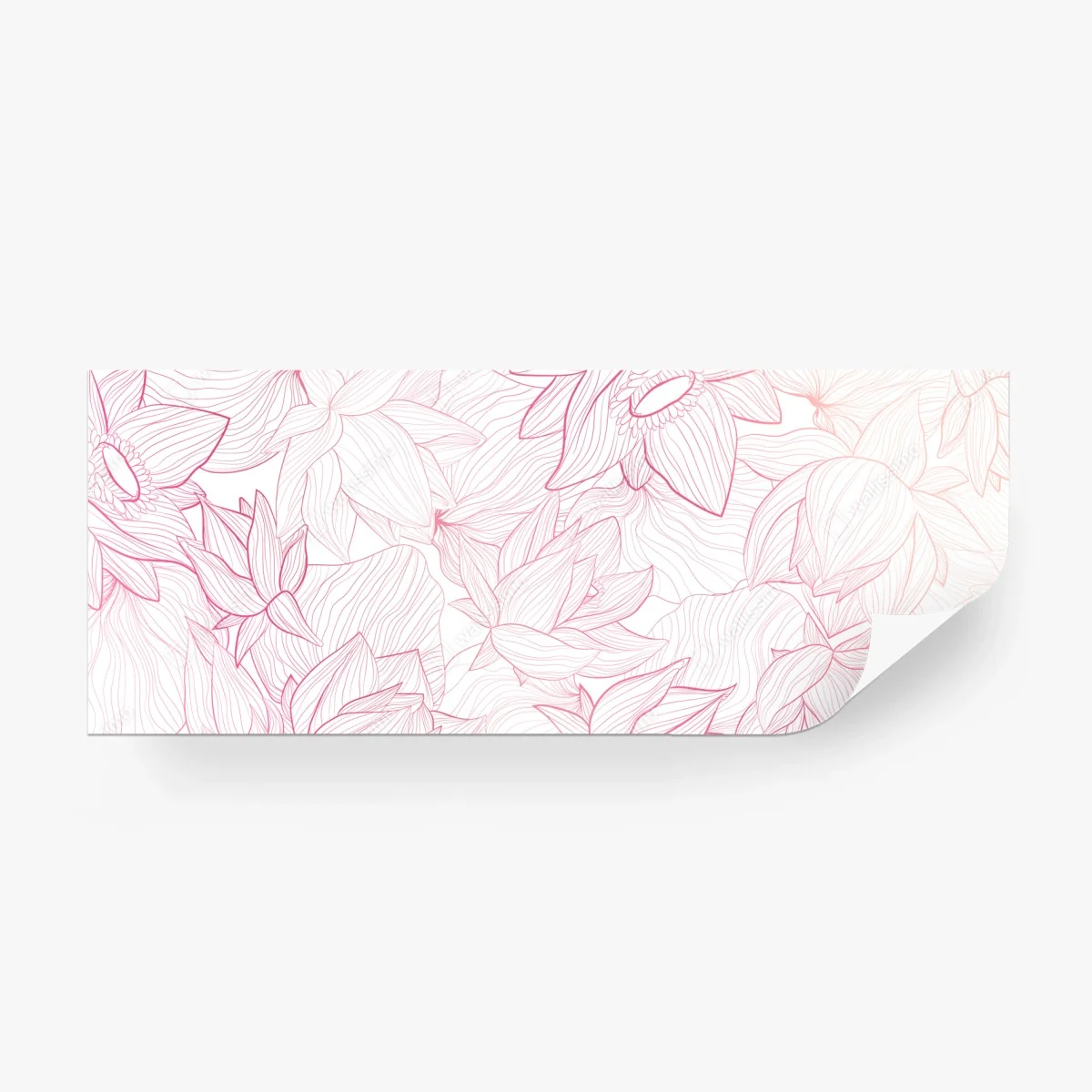 Wall mural blush pink floral line art • Wallissimo® Wall mural blush pink floral line art • Wallissimo®