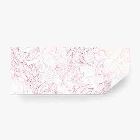 Wall mural blush pink floral line art • Wallissimo®