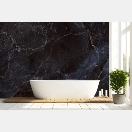 Wall mural dark marble texture with blue veins • Wallissimo®