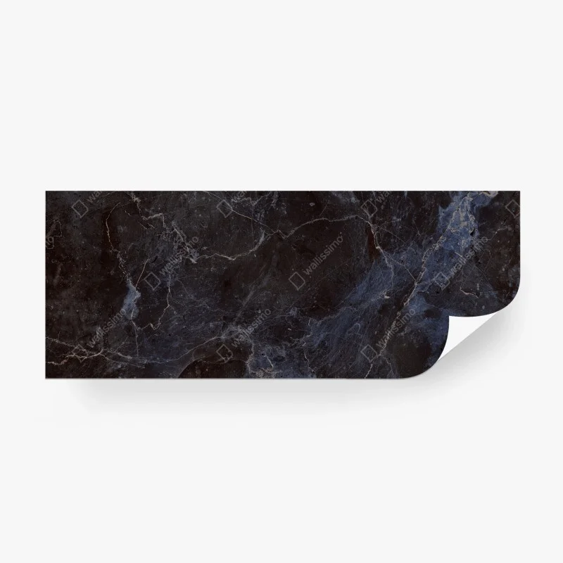Wall mural dark marble texture with blue veins