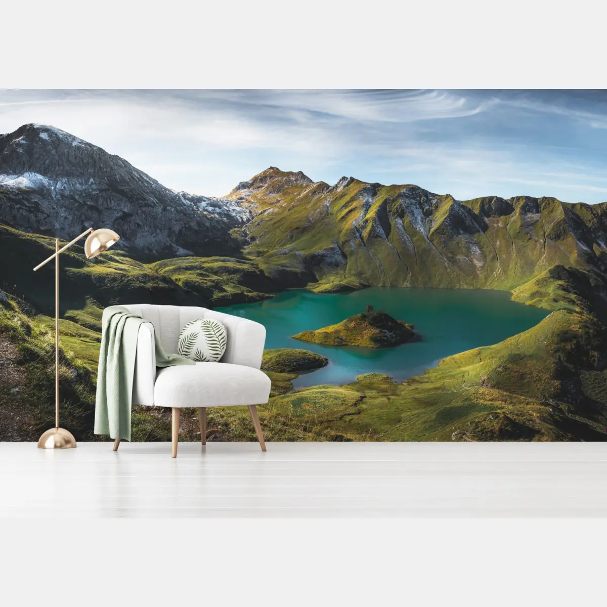 Wall mural turquoise lake at Schrecksee, Bavaria • Wallissimo®