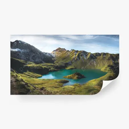 Wall mural turquoise lake at Schrecksee, Bavaria • Wallissimo®