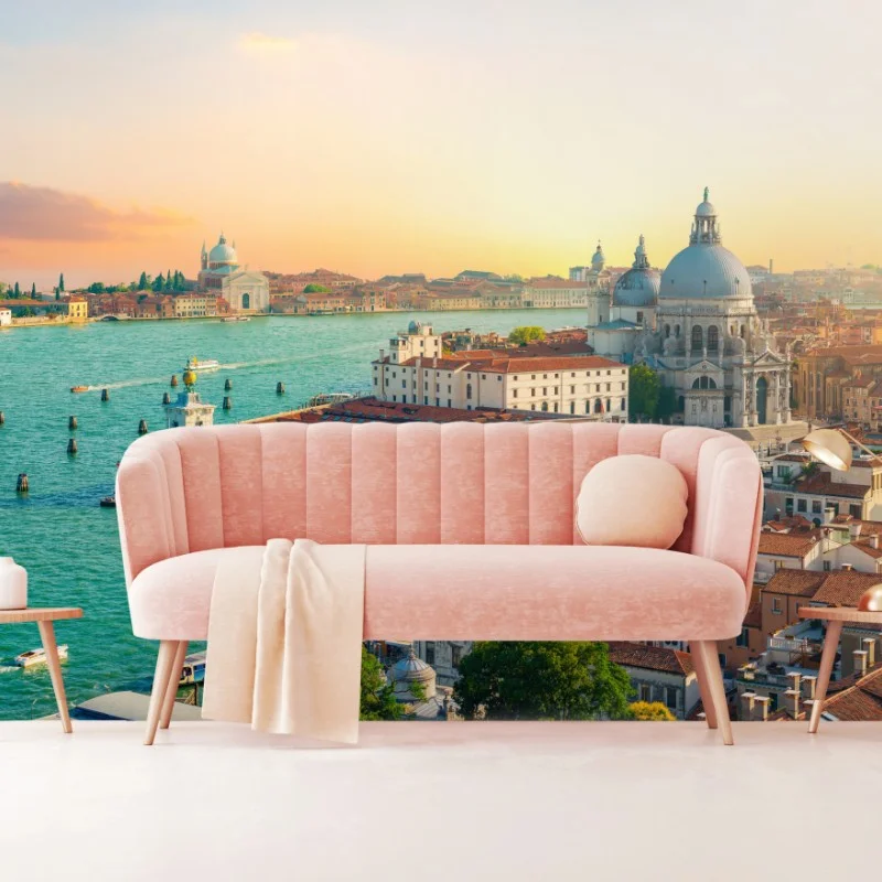 Wall mural sunset panorama of Venice canals